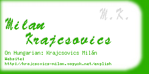milan krajcsovics business card